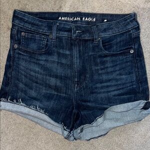 American Eagle Outfitters Blue Jean Shorts High-Waisted Distressed